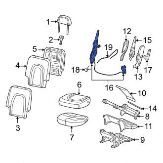 New OEM Center Left Folding Seat Latch Fits, 2003-2005 Lincoln Aviator - Part # 4C5Z7861383BA