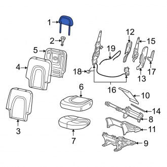 New OEM Center Headrest Fits, 2005 Lincoln Aviator - Part # 5C5Z78611A08BAA