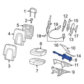 New OEM Center Right Seat Frame Fits, 2003-2005 Lincoln Aviator - Part # 2C5Z7863160C