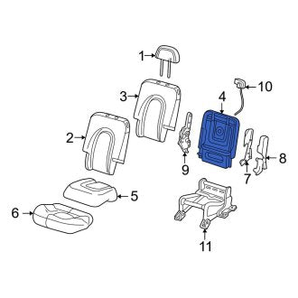 New OEM Center Seat Back Frame Fits, 2003-2005 Lincoln Aviator - Part # 2C5Z78613A38BA