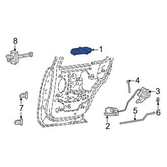 New OEM Rear Right Outer Exterior Door Handle Fits, 2003-2005 Lincoln Aviator - Part # 6L2Z7826605BBPTM