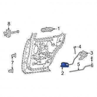 New OEM Rear Right Inner Interior Door Handle Fits, 2004-2005 Lincoln Aviator - Part # 2C5Z78266B40AAG