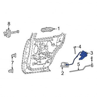 New OEM Rear Right Door Latch Assembly Fits, 2003 Lincoln Aviator - Part # 3C5Z78264A00AB