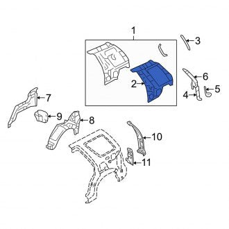 New OEM Rear Left Outer Quarter Panel Fits, 2003-2005 Lincoln Aviator - Part # 5L2Z7827865AA