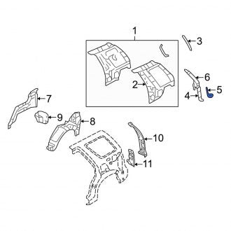 New OEM Left Quarter Panel Reinforcement Fits, 2003-2005 Lincoln Aviator - Part # 1L2Z78264K85AA