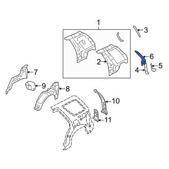 New OEM Right Upper Inner Body D-Pillar Fits, 2003-2005 Lincoln Aviator - Part # 6L2Z7845114A