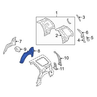 New OEM Rear Right Outer Wheel Housing Side Panel Fits, 2003-2005 Lincoln Aviator - Part # 1L2Z7827886CA