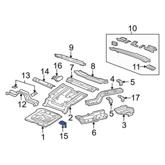 New OEM Rear Center Floor Pan Crossmember Fits, 2003-2005 Lincoln Aviator - Part # 1L2Z7810716AA