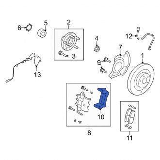 New OEM Front Right Disc Brake Caliper Bracket Fits, 2007-2009 Lincoln MKX - Part # 7T4Z2B292B