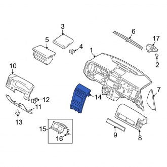 New OEM Center Instrument Panel Trim Panel Fits, 2009-2010 Lincoln MKX - Part # 9A1Z78047A04BA