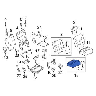 New OEM Rear Right Seat Cushion Pad Fits, 2007 Lincoln MKX - Part # 7A1Z7863840A