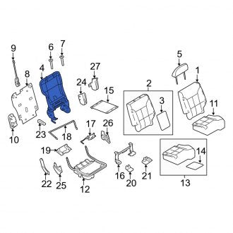 New OEM Rear Right Seat Back Frame Fits, 2008-2010 Lincoln MKX - Part # 8T4Z78613A38BC
