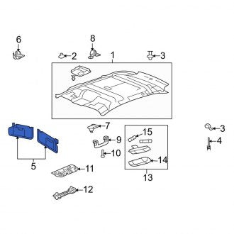 New OEM Right Sun Visor Fits, 2007-2010 Lincoln MKX - Part # 7A1Z7804104AB
