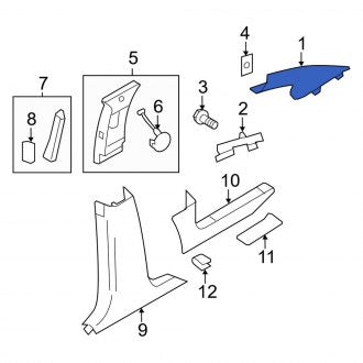 New OEM Right Body A-Pillar Trim Panel Fits, 2007-2010 Lincoln MKX - Part # 7A1Z7803598AA