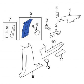 New OEM Right Upper Door Pillar Post Trim Set Fits, 2007-2015 Lincoln MKX - Part # BT4Z7824346AA