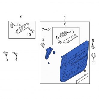 New OEM Front Left Inner Door Interior Trim Panel Fits, 2008-2010 Lincoln MKX - Part # 9A1Z7823943CC