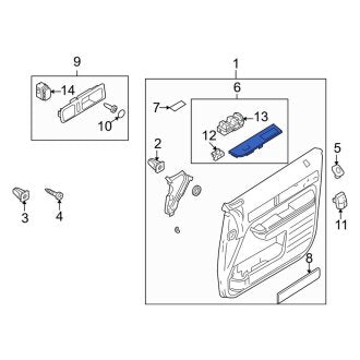 New OEM Front Right Door Window Switch Bezel Fits, 2008-2010 Lincoln MKX - Part # 8A1Z14524AA