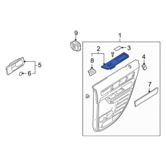 New OEM Rear Right Door Window Switch Bezel Fits, 2008-2010 Lincoln MKX - Part # 8A1Z14524BA