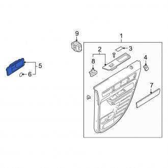New OEM Rear Left Interior Door Handle Trim Fits, 2008-2010 Lincoln MKX - Part # 8A1Z7822621BA