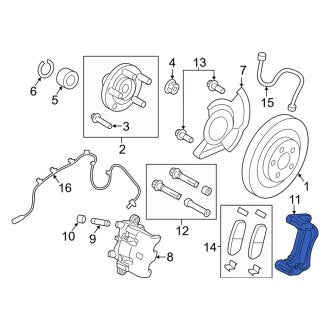 New OEM Front Left Disc Brake Caliper Bracket Fits, 2013-2015 Lincoln MKX - Part # DT4Z2B293A