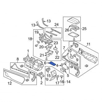 New OEM Console Mat Fits, 2011-2015 Lincoln MKX - Part # BT4Z78045G34AA