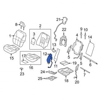 New OEM Front Right Seat Lumbar Support Cushion Fits, 2008-2015 Lincoln MKX - Part # BA1Z7865500B
