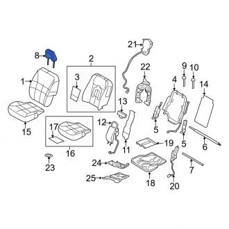 New OEM Front Headrest Fits, 2011-2012 Lincoln MKX - Part # BA1Z78611A08BA