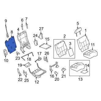 New OEM Rear Right Seat Back Panel Fits, 2011-2015 Lincoln MKX - Part # DT4Z7860508A