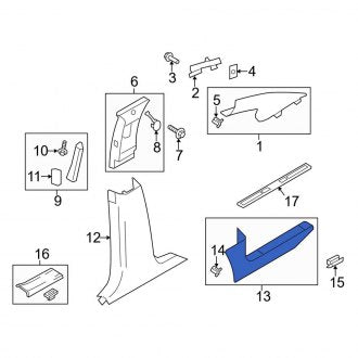 New OEM Front Right Door Sill Plate Fits, 2011-2015 Lincoln MKX - Part # BA1Z7813208BB