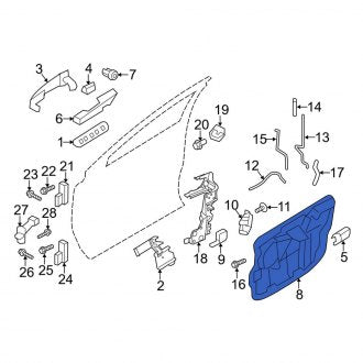 New OEM Front Right Door Panel Carrier Fits, 2011-2015 Lincoln MKX - Part # BT4Z78235A86A