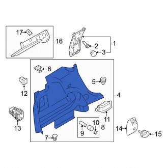 New OEM Rear Right Interior Quarter Panel Trim Panel Fits, 2011-2015 Lincoln MKX - Part # 9T4Z7831012AA