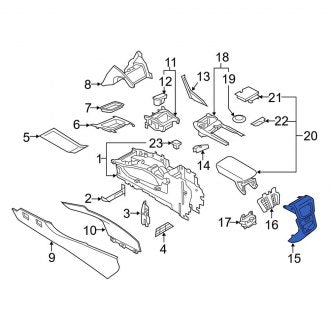 New OEM Rear Console Panel Fits, 2016-2018 Lincoln MKX - Part # FA1Z58045E24CP