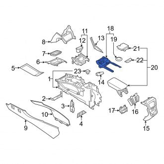 New OEM Console Cup Holder Bezel Fits, 2016-2017 Lincoln MKX - Part # FA1Z58044D90AA