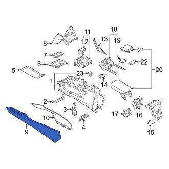 New OEM Right Lower Console Panel Fits, 2016-2018 Lincoln MKX - Part # GA1Z5804608CA