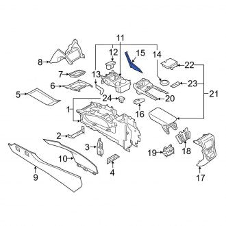 New OEM Front Right Rearward Console Trim Panel Fits, 2016-2018 Lincoln MKX - Part # GA1Z58061A16GA