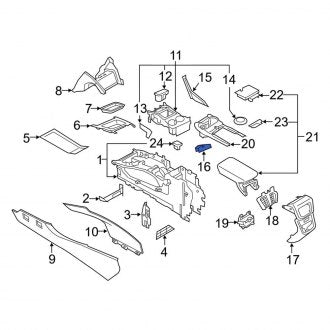 New OEM Front Left Rearward Console Trim Panel Fits, 2016-2018 Lincoln MKX - Part # GA1Z58061A17EA