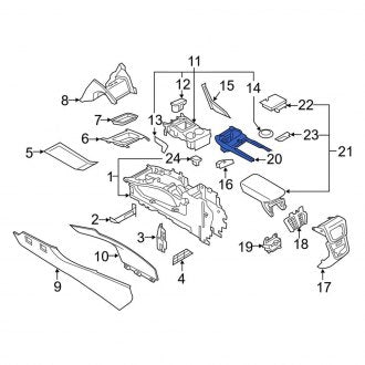 New OEM Console Cup Holder Bezel Fits, 2016 Lincoln MKX - Part # FA1Z58044D90CA