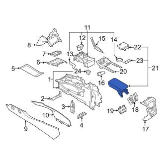 New OEM Console Armrest Fits, 2016-2018 Lincoln MKX - Part # GA1Z5806024BB