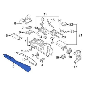 New OEM Right Lower Console Panel Fits, 2016-2018 Lincoln MKX - Part # GA1Z5804608CC