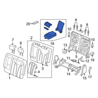 New OEM Rear Left Seat Armrest Fits, 2016-2018 Lincoln MKX - Part # FA1Z5867112BL