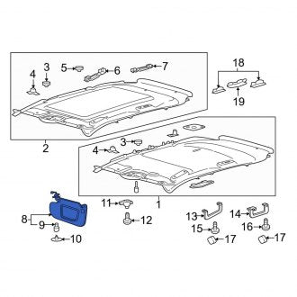 New OEM Right Sun Visor Fits, 2016-2018 Lincoln MKX - Part # FT4Z5804104XC
