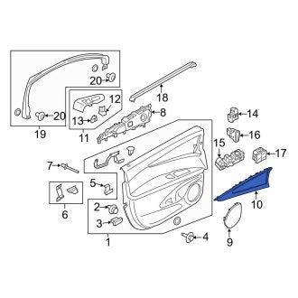 New OEM Front Right Door Panel Insert Fits, 2016-2018 Lincoln MKX - Part # FA1Z78239A00FB