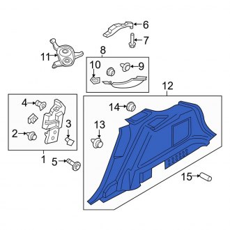 New OEM Rear Right Interior Quarter Panel Trim Panel Fits, 2016-2018 Lincoln MKX - Part # HA1Z5831012AB