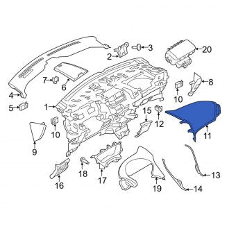 New OEM Upper Instrument Panel Trim Panel Fits, 2019-2021 Lincoln Nautilus - Part # FA1Z58044F58BD