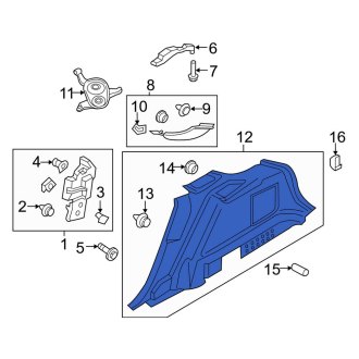 New OEM Rear Right Interior Quarter Panel Trim Panel Fits, 2016-2018 Lincoln MKX - Part # HA1Z5831012AD