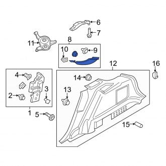 New OEM Right Body D-Pillar Trim Panel Fits, 2016-2018 Lincoln MKX - Part # FA1Z5831010BQ