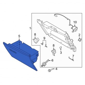 New OEM Front Glove Box Door Fits, 2020-2023 Lincoln Aviator - Part # LC5Z7806024AB