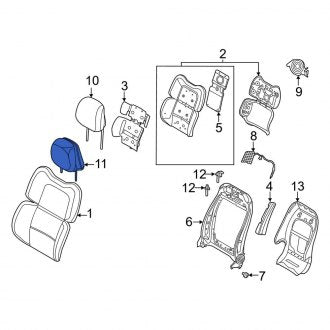 New OEM Front Headrest Fits, 2020-2023 Lincoln Aviator - Part # LC5Z78611A08AA