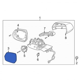 New OEM Front Right Door Mirror Glass Fits, 2020-2023 Lincoln Aviator - Part # LC5Z17K707C