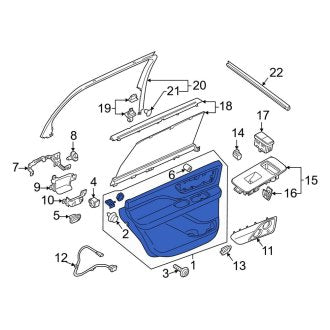 New OEM Rear Right Inner Door Interior Trim Panel Fits, 2020-2024 Lincoln Aviator - Part # LC5Z7827406HC